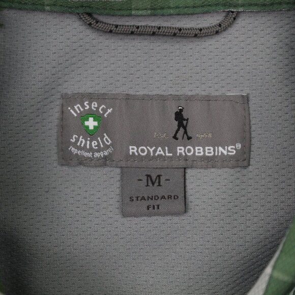 Royal Robbins Shirt Adult Medium Green/White Plaid Insect Shield L/S Button Up - Picture 7 of 13